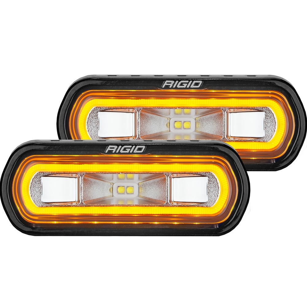 Rigid Industries Radiance Pods with Red Back Light and Wiring Harness Pair