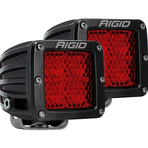 Rigid Industries Diffused Rear Facing High/Low Surface Mount Red Pair D-Series Pro RIGID Industries