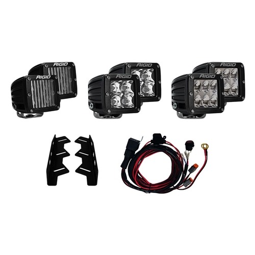Rigid Industries 17-20 Ford Raptor Fog Light Kit Includes Mounts and 6 D-Series RIGID Industries