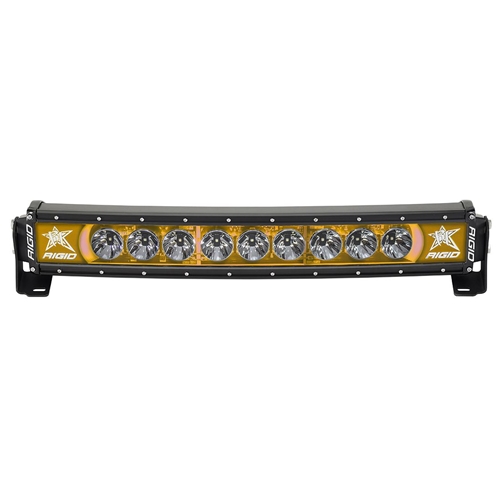 Rigid Industries 20 Inch LED Light Bar Single Row Curved Amber Backlight Radiance Plus RIGID Industries