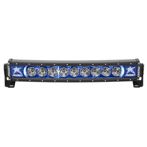 Rigid Industries 20 Inch LED Light Bar Single Row Curved Blue Backlight Radiance Plus RIGID Industries