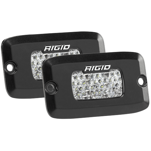 Rigid Industries 902513 SR-M Series Pro Diffused Spot Light; Surface Mount; Hybrid; 60 Degree; 2 White LEDs; Black Rectangular Housing; Single; 