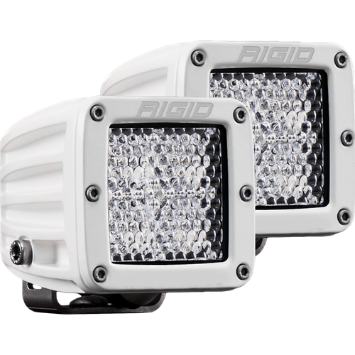 Rigid Industries Hybrid Diffused Surface Mount White Housing Pair D-Series Pro RIGID Industries