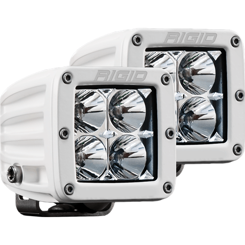 Rigid Industries Hybrid Flood Surface Mount White Housing Pair D-Series Pro RIGID Industries