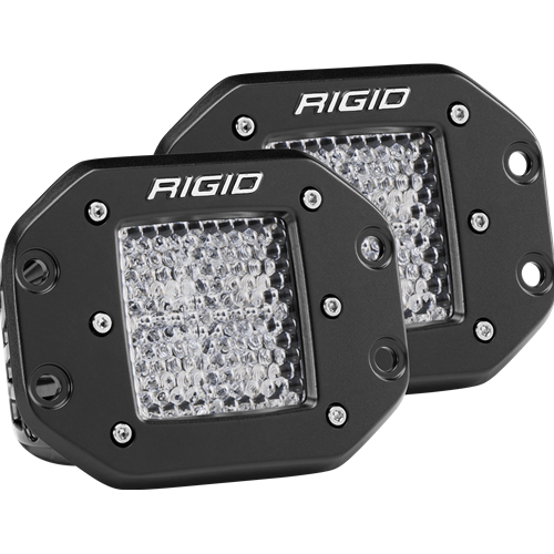 Rigid Industries Diffused Flush Mount Black D-Series Pro - Pair