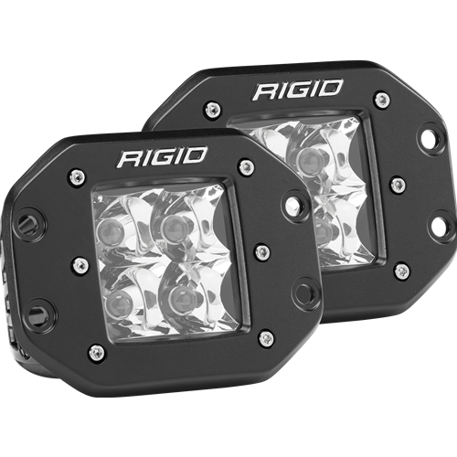 Rigid Industries Spot Flush Mount Black Pair D-Series Pro RIGID Industries