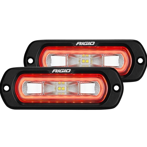 Rigid Industries SR-L Series Off-Road Spreader Pod 3 Wire Flush Mount With Red Halo Pair RIGID Industries