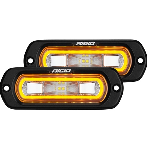 Rigid Industries SR-L Series Off-Road Spreader Pod 3 Wire Flush Mount With Amber Halo Pair RIGID Industries