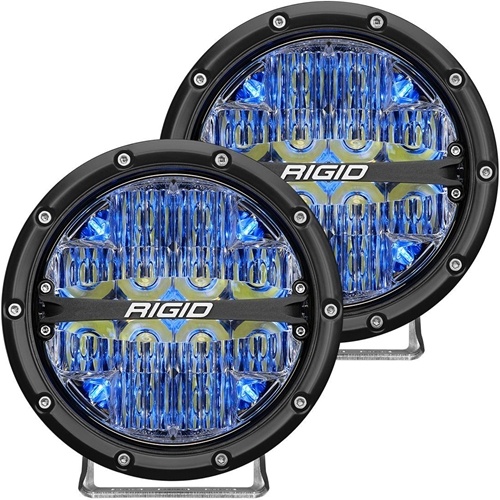 Rigid Industries Pair 360-Series 6 Inch Led Off-Road Drive Beam Blue Backlight - Phase Out