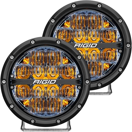 Rigid Industries Pair 360-Series 6 Inch Led Off-Road Drive Beam Amber Backlight - Phase Out