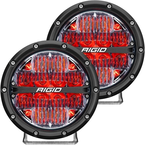Rigid Industries Pair 360-Series 6 Inch Led Off-Road Drive Beam Red Backlight - Phase Out