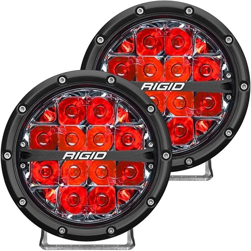 Rigid Industries Pair 360-Series 6 Inch Led Off-Road Spot Beam Red Backlight - Phase Out