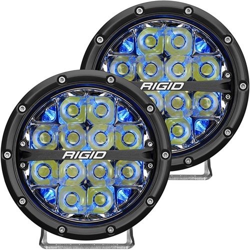 Rigid Industries Pair 360-Series 6 Inch Led Off-Road Spot Beam Blue Backlight - Phase Out