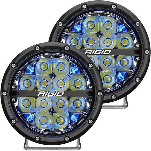 Rigid Industries 360-Series 6 Inch Led Off-Road Spot Beam Blue Backlight Pair RIGID Industries