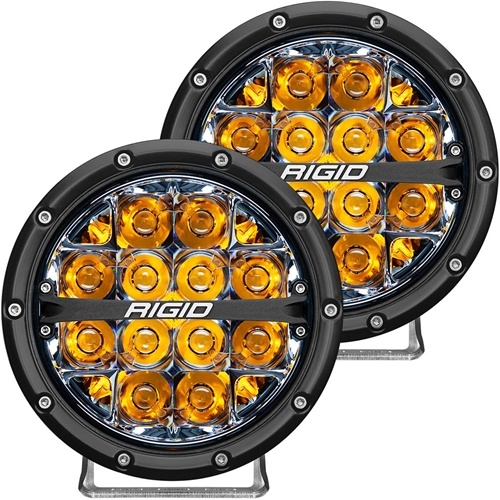 Rigid Industries Pair 360-Series 6 Inch Led Off-Road Spot Beam Amber Backlight - Phase Out