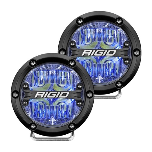 Rigid Industries Pair 360-Series 4 Inch Led Off-Road Drive Beam Blue Backlight - Phase Out