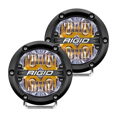 Rigid Industries Pair 360-Series 4 Inch Led Off-Road Drive Beam Amber Backlight - Phase Out