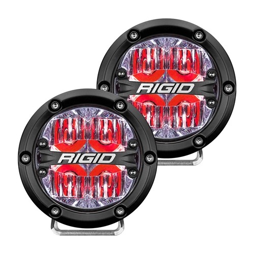 Rigid Industries Pair 360-Series 4 Inch Led Off-Road Drive Beam Red Backlight - Phase Out