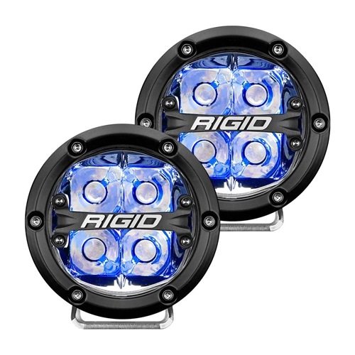 Rigid Industries Pair 360-Series 4 Inch Led Off-Road Spot Beam Blue Backlight - Phase Out