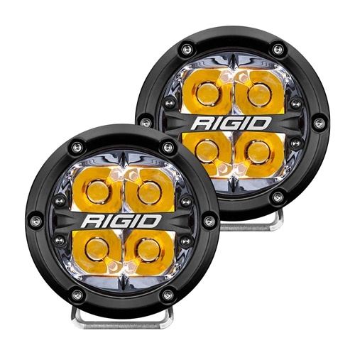 Rigid Industries 360-Series 4 Inch Led Off-Road Spot Beam Amber Backlight Pair RIGID Industries