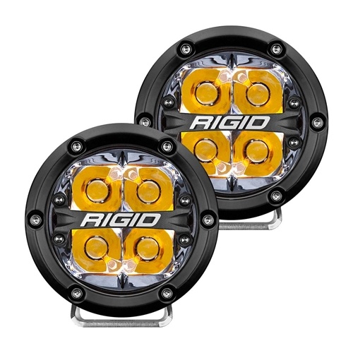 Rigid Industries Pair 360-Series 4 Inch Led Off-Road Spot Beam Amber Backlight - Phase Out