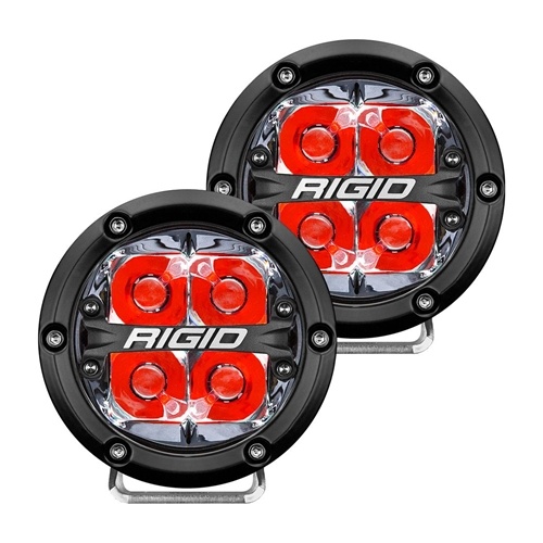 Rigid Industries Pair 360-Series 4 Inch Led Off-Road Spot Beam Red Backlight - Phase Out