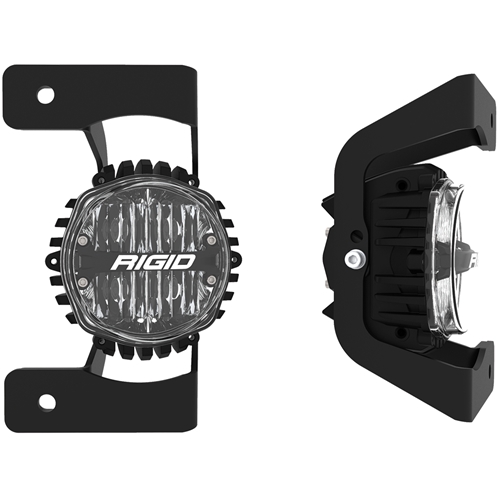 Rigid Industries Jeep JL/Gladiator 3 Piece Steel Bumper Fog Kit For 18-20 Jeep JL Rubicon/Gladiator JT With 1 Set 360-Series 4.0 Inch SAE White Lights RIGID Industries