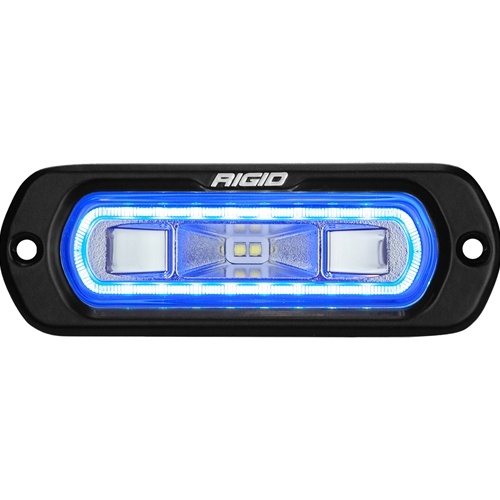Rigid Industries SR-L Series Marine Spreader Pod 2 Wire Flush Mount Black With Blue Halo RIGID Industries