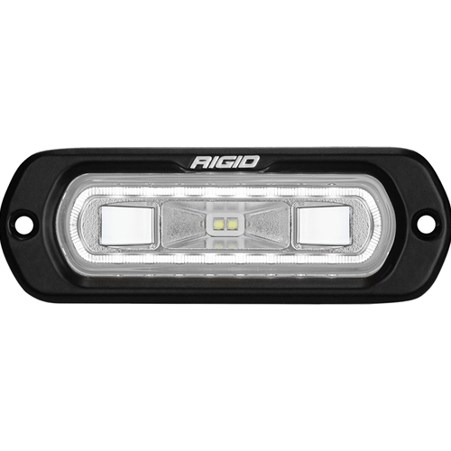 Rigid Industries SR-L Series Marine Spreader Pod 2 Wire Flush Mount Black With White Halo RIGID Industries