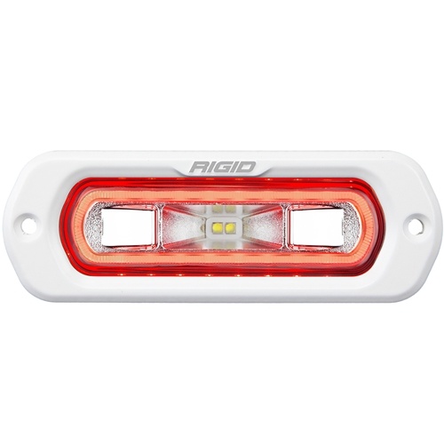 Rigid Industries SR-L Series Marine Spreader Pod 2 Wire Flush Mount White With Red Halo RIGID Industries