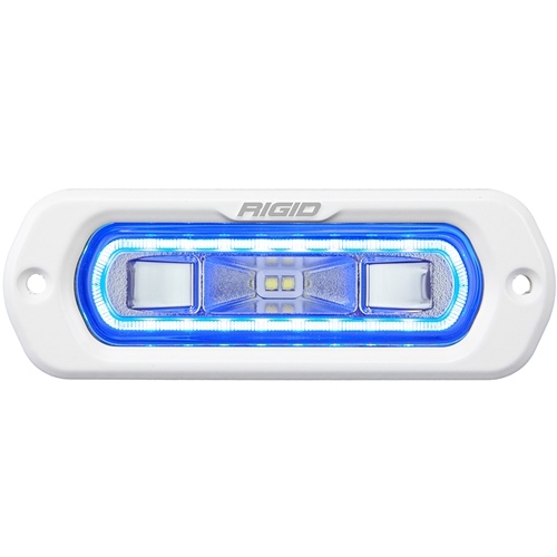 Rigid Industries SR-L Series Marine Spreader Pod 2 Wire Flush Mount White With Blue Halo RIGID Industries