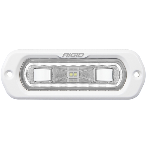Rigid Industries SR-L Series Marine Spreader Pod 2 Wire Flush Mount White With White Halo RIGID Industries