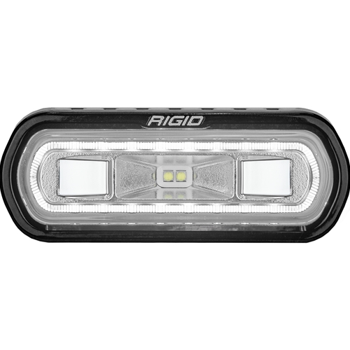 Rigid Industries Single SR-L Series Marine Spreader Pod 2 Wire Surface Mount Black With White Halo - Open Box