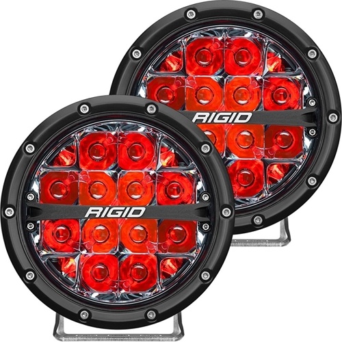 Rigid Industries 360-Series 6 Inch Led Off-Road Spot Beam Red Backlight Pair RIGID Industries - Open Box